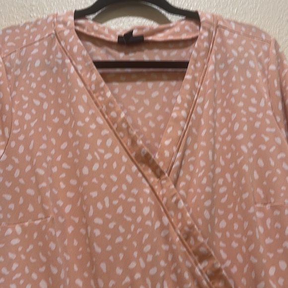 Torrid Knit Crepe Wrap Peplum Top 2X - Picture 6 of 11